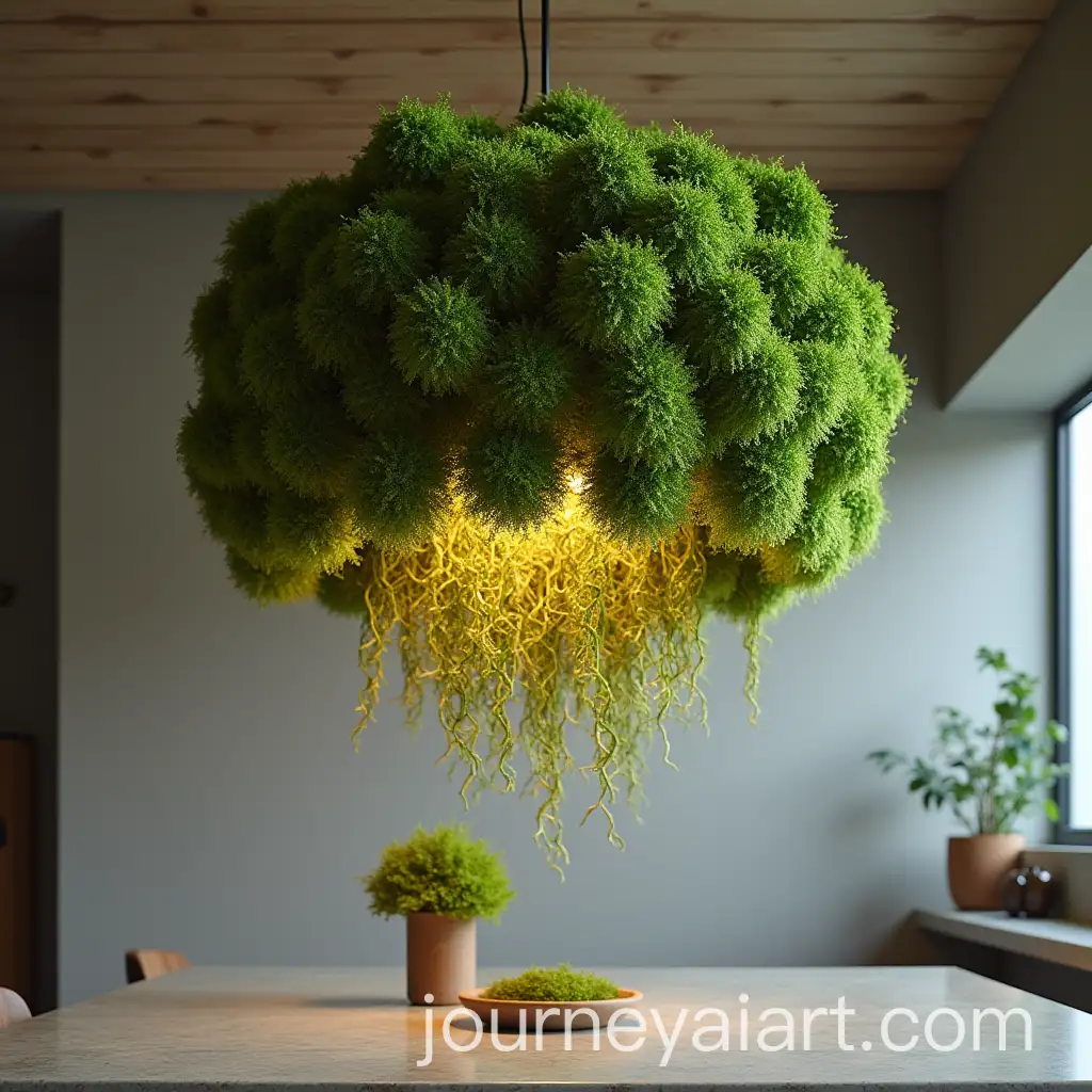Stunning-Chandelier-and-Lampshade-Crafted-from-Stabilized-Moss