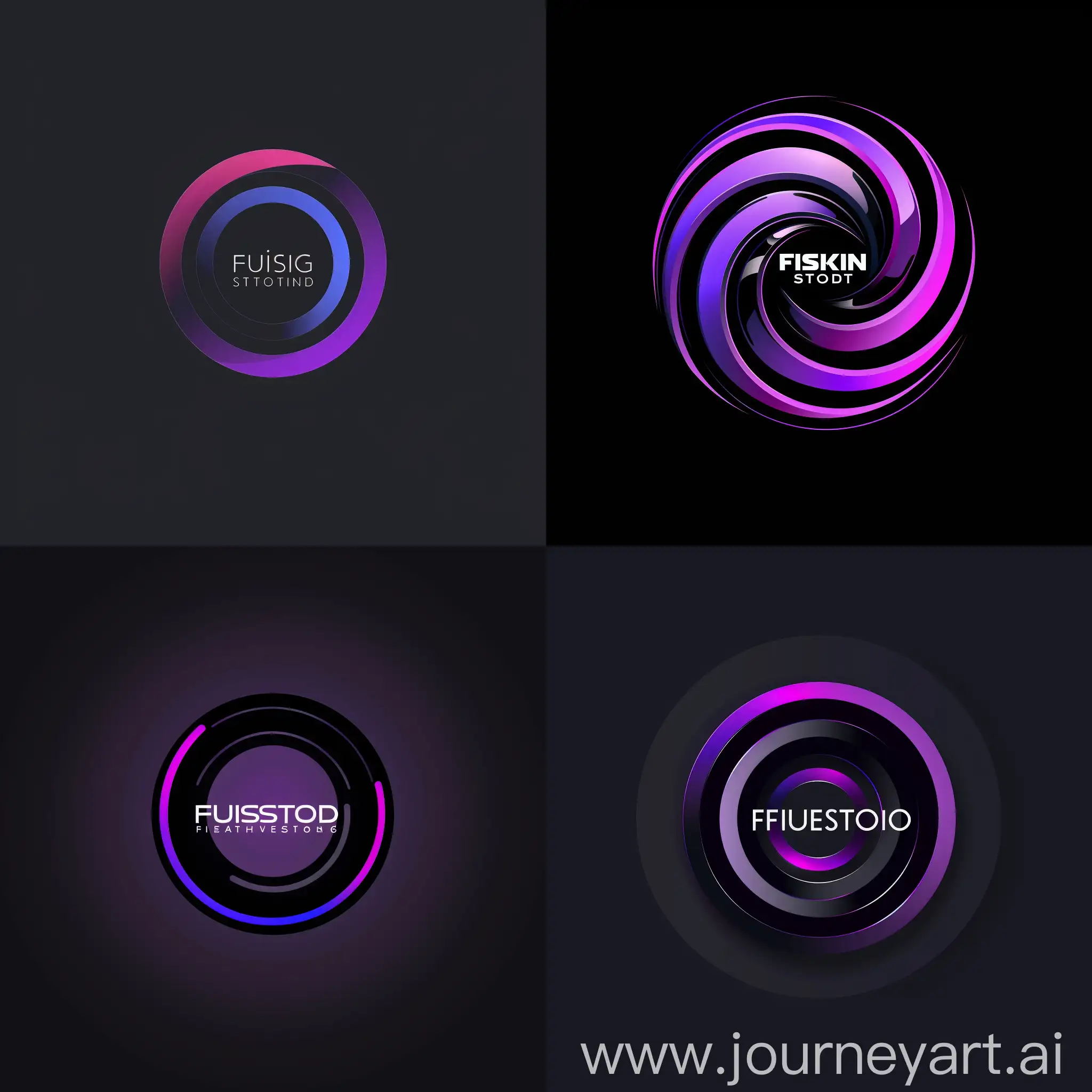 Minimalistic-Fusion-Studio-Logo-in-Black-and-Purple-Gradient-Circle