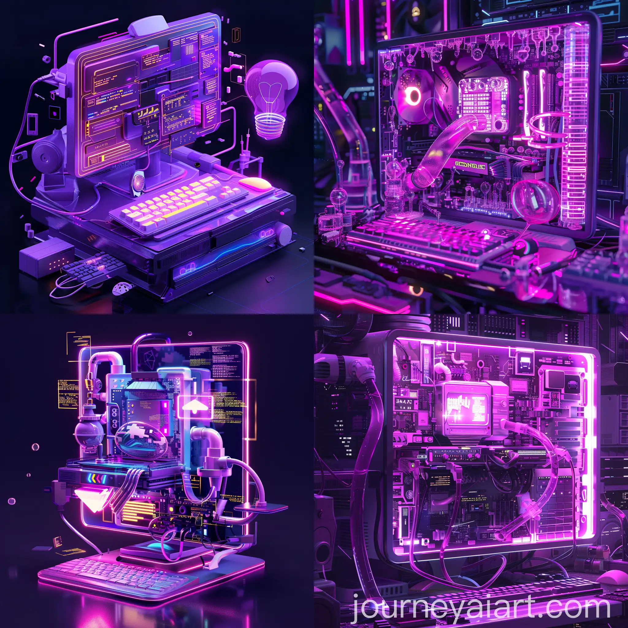 Neon-Cyberpunk-Computer-Interface-with-Confidential-Documents-and-Flowing-Material