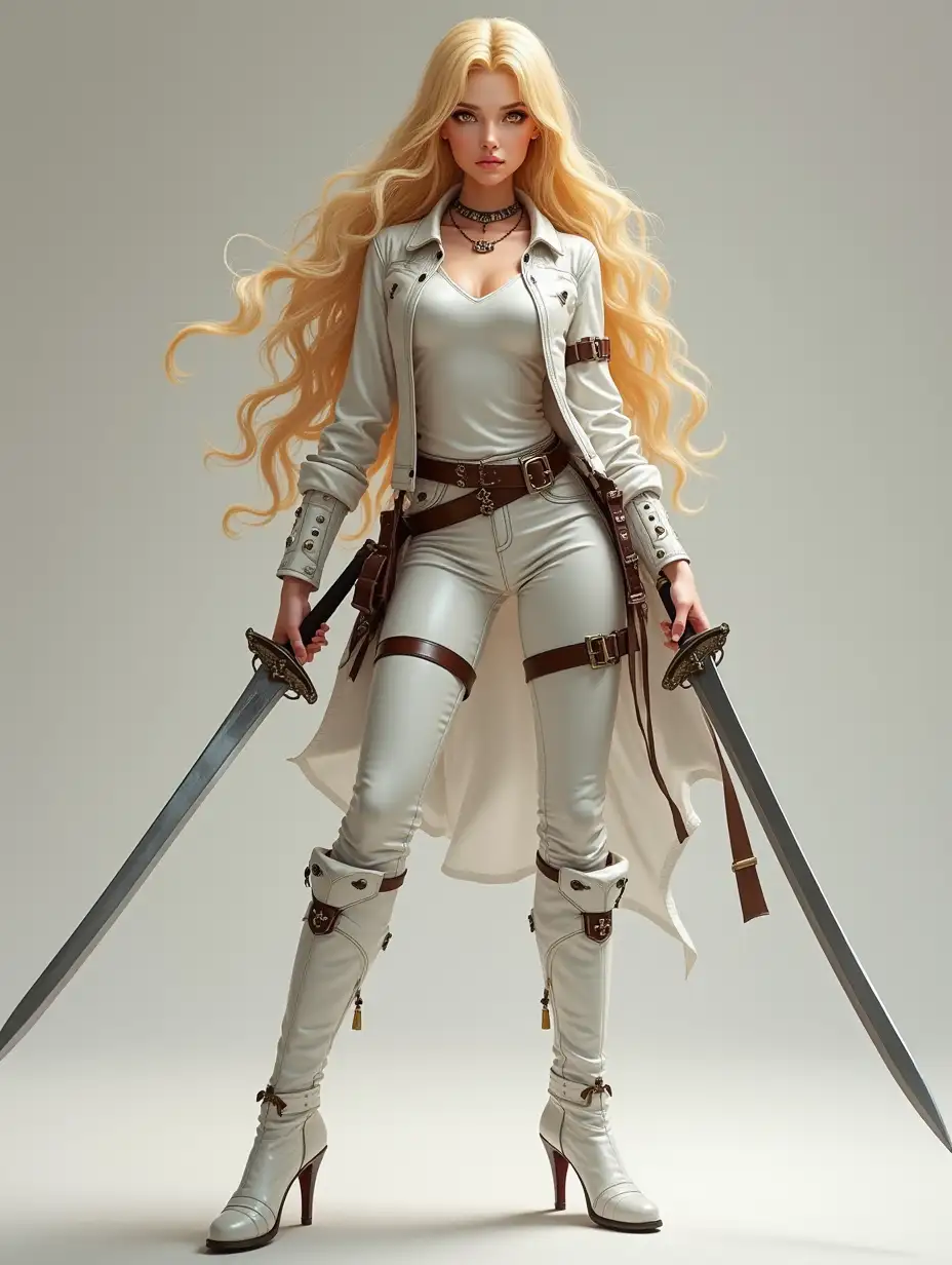 Young-Female-Warrior-with-Golden-Hair-and-Luminous-Eyes-in-White-Leather-Armor