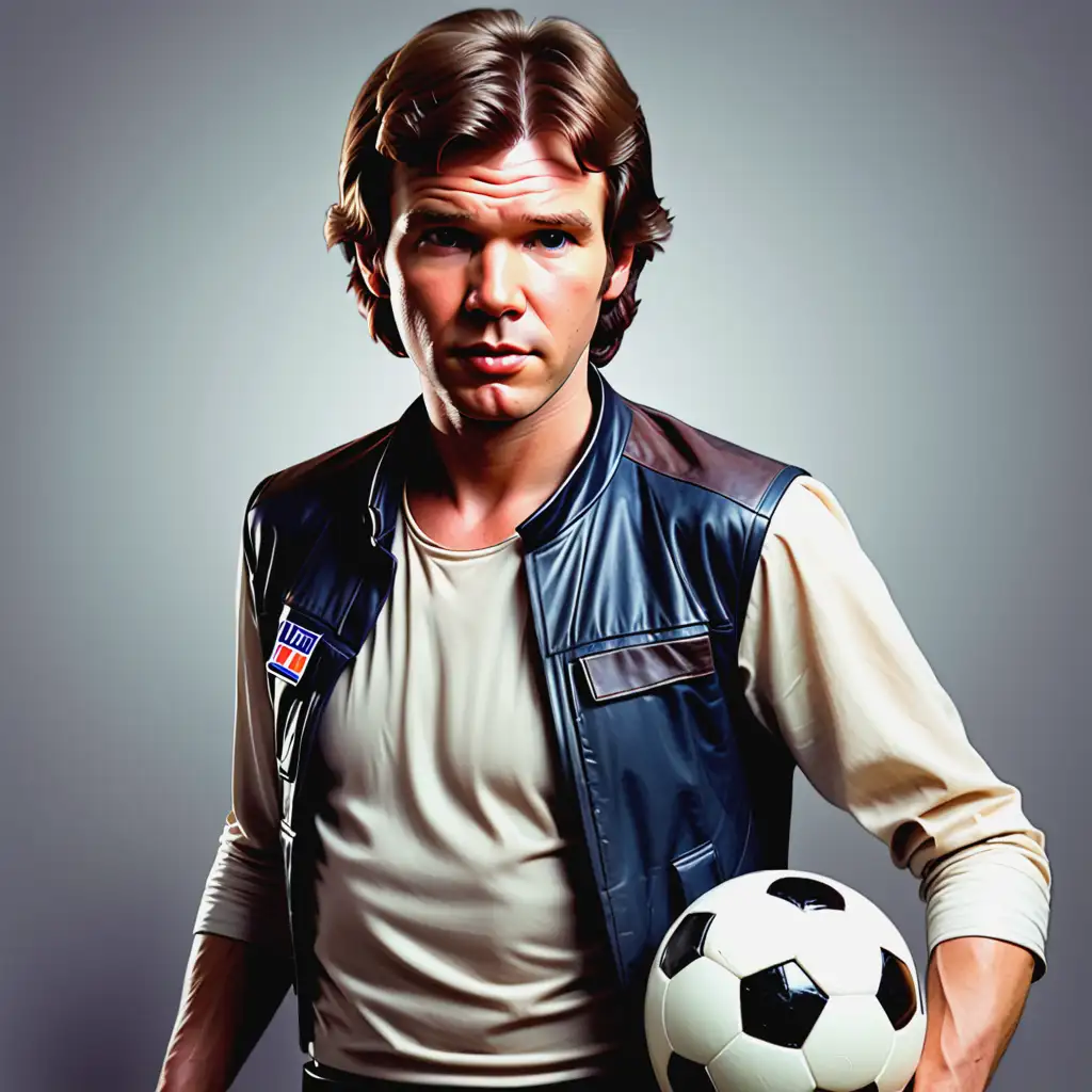 Portrait of Han Solo Playing Soccer