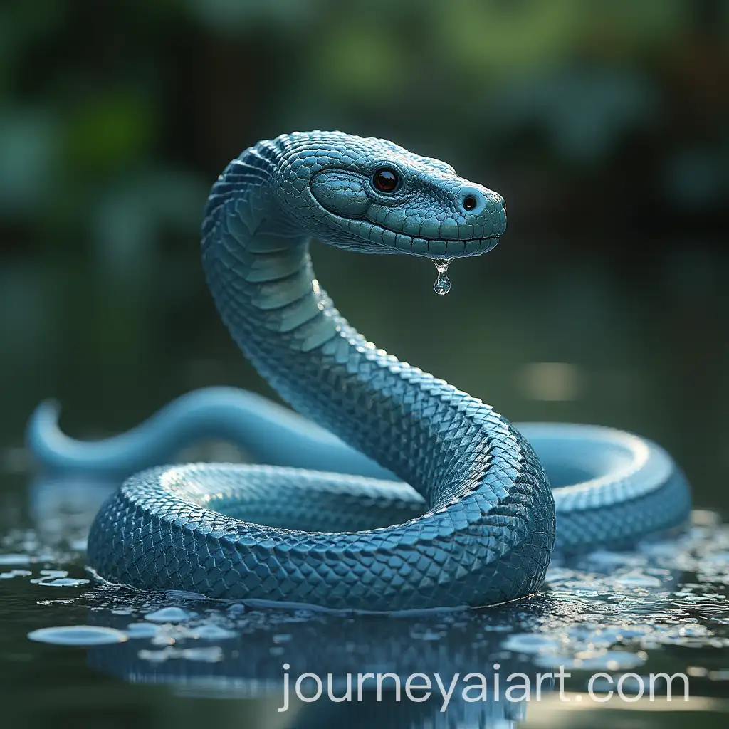 Snake-Made-of-Water-in-a-Serene-Environment