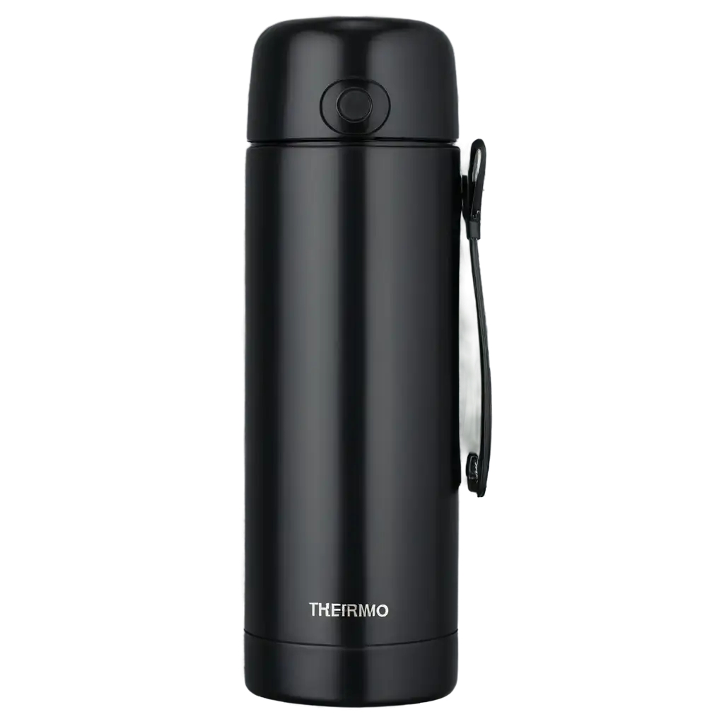 a black thermos with a temperature sensor without any labels on it