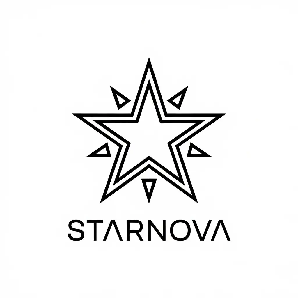 a vector logo design,with the text "STARNOVA", main symbol:star,Moderate,clear background