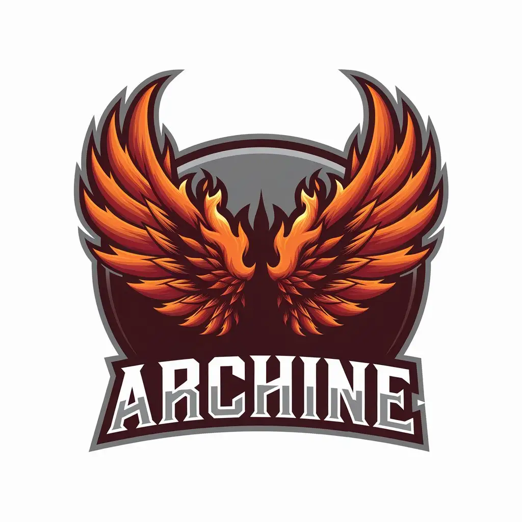 LOGO Design for Archine Fire Wings with Modern Aesthetic and Clear Background