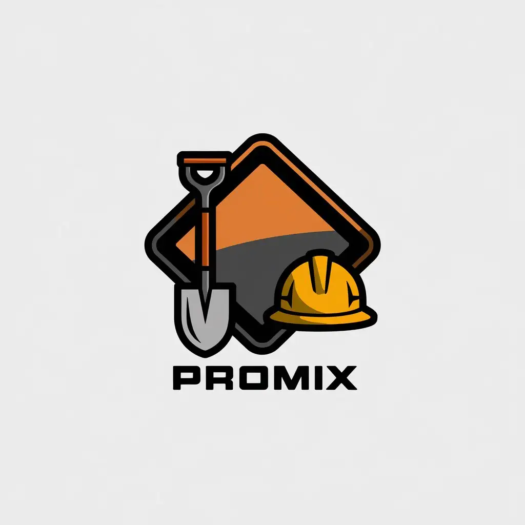 LOGO Design for PROMIX Civil Work Equipment Symbol in Moderate Style for Construction Industry