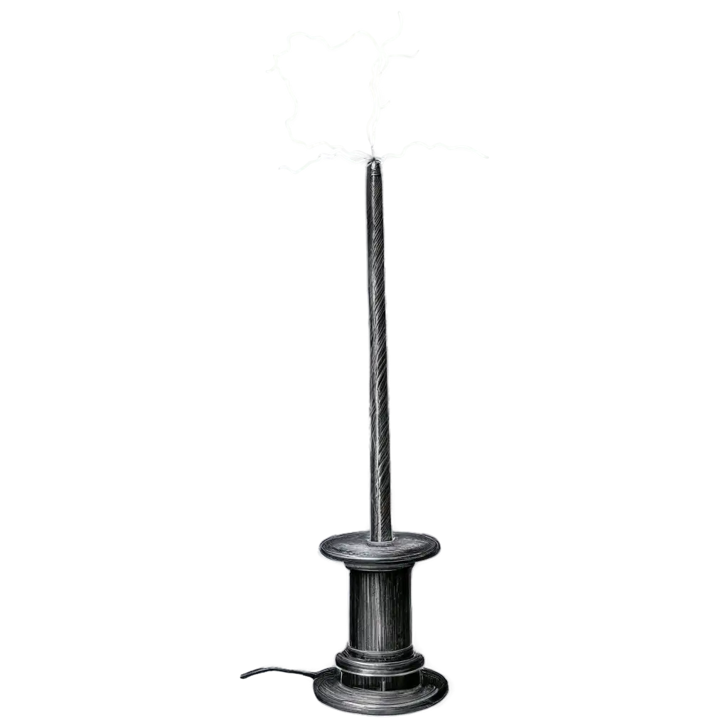 Tesla-Coil-Drawn-with-Pencil-Detailed-PNG-Image-for-HighQuality-Visualization