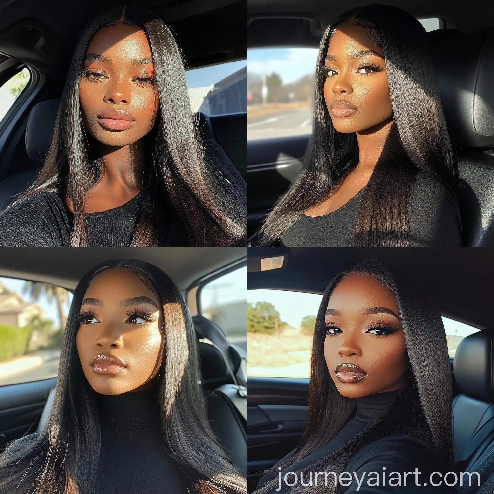 Confident-Black-Woman-Sitting-in-Car-with-Elegant-Minimalistic-Style