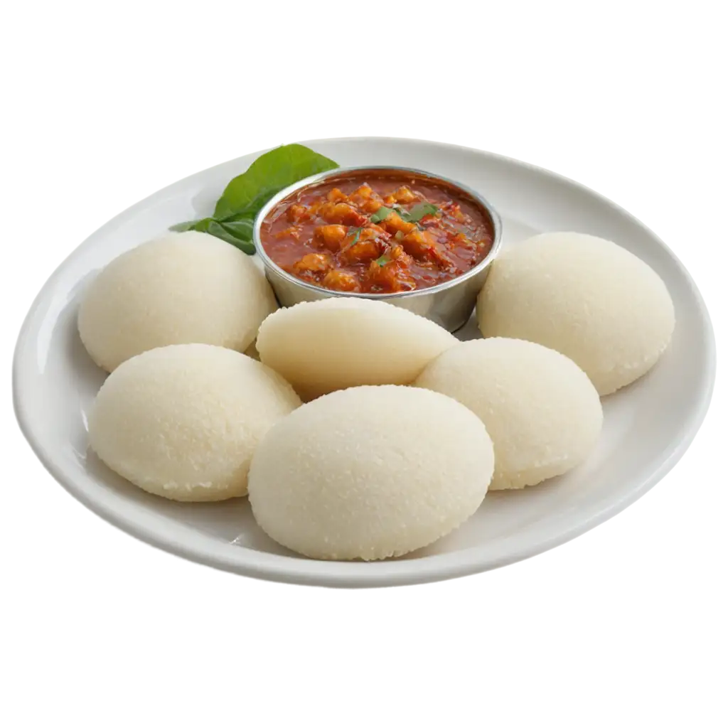 Idli-PNG-Image-A-Clear-HighQuality-Representation-of-the-Traditional-Indian-Dish