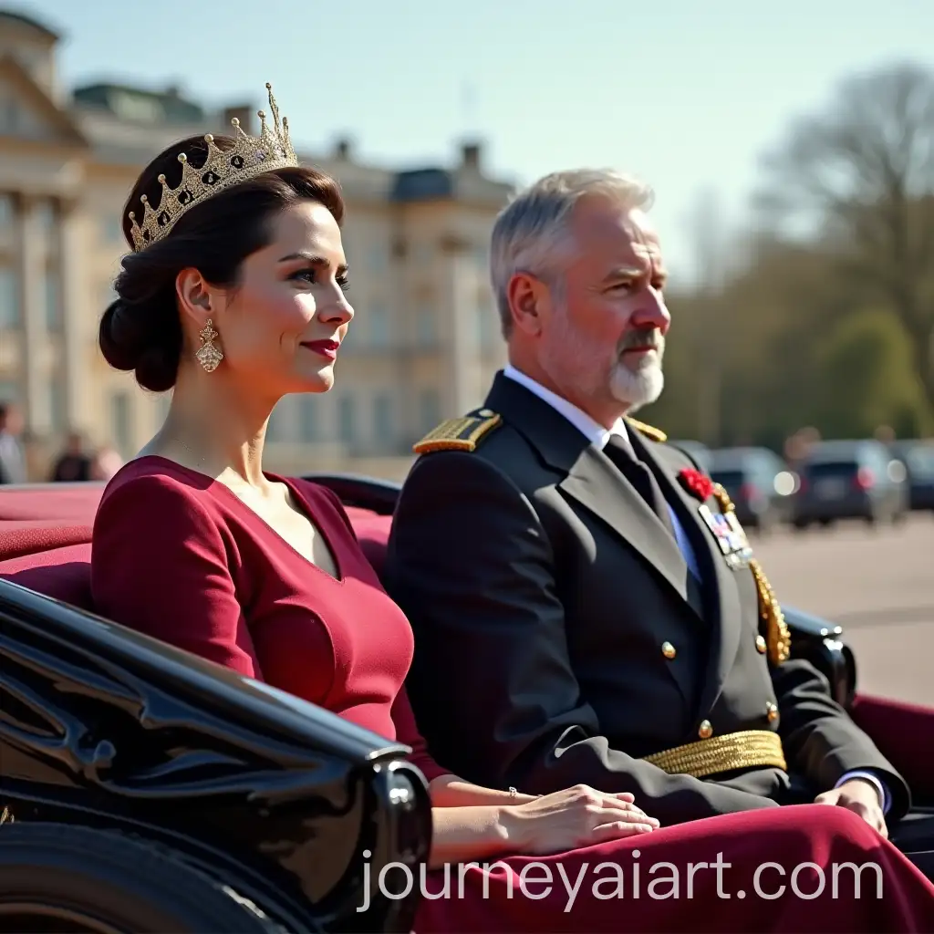 King-and-Queen-in-Royal-Carriage-on-Sunny-Day