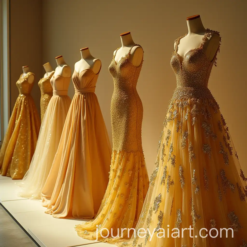 Collection-of-Gold-Dresses-from-Christian-Dior