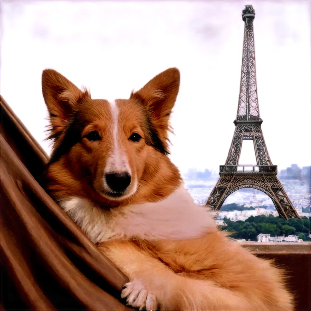 Shetland-Sheepdog-Sleeping-on-Top-of-the-Eiffel-Tower-Stunning-PNG-Image-Captures-Serene-Moment