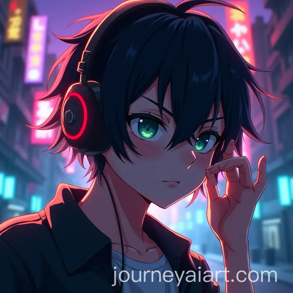 Anime-Character-in-NeonLit-Urban-Setting-withAI-Image-Prompt-Expansion-Brazilian-Phonk-Music-Vibes