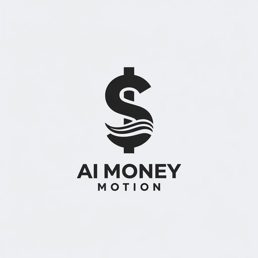 LOGO Design for Ai Money Motion Minimalistic Money Symbol with Clear Background