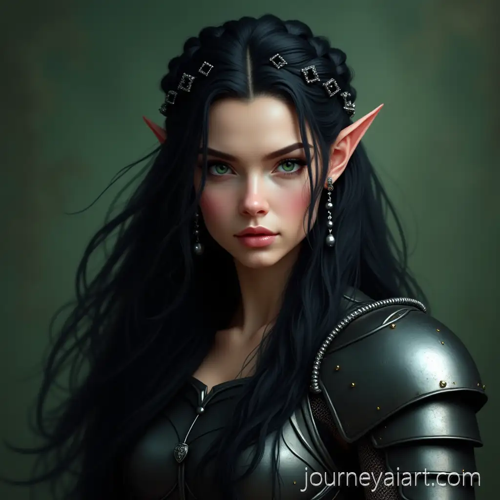 Elven-Warrior-Woman-with-Emerald-Eyes-and-Silver-Braided-Crown