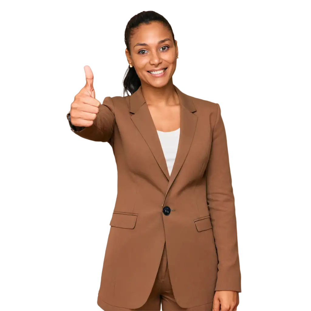 Black-Business-Woman-Thumbs-Up-PNG-Image-for-Empowerment-and-Professionalism