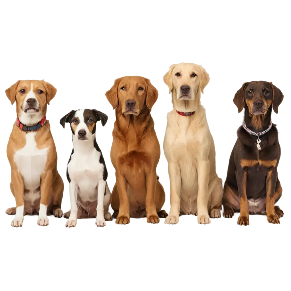 HighQuality-PNG-Image-of-Five-Standing-Dogs-Ideal-for-Diverse-Digital-Uses