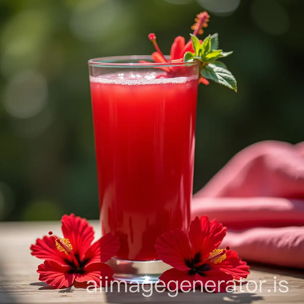 Vibrant-Glass-of-Hibiscus-Juice-with-Fresh-Hibiscus-Flowers