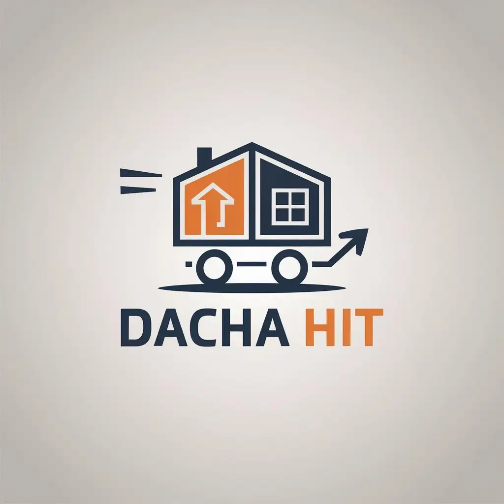 LOGO Design For Dacha Hit Modular House Transport with Up Arrow