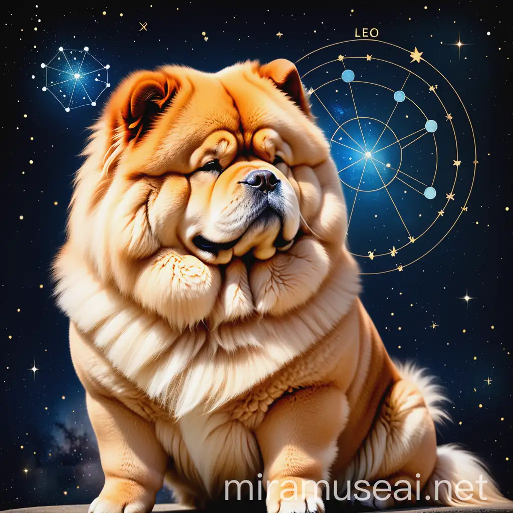 ChoChow Dog in Leo Zodiac Constellation