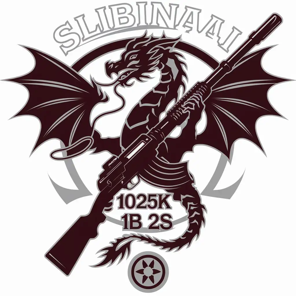 LOGO Design For SLIBINAI Dragon with Wings and G36 Gun Theme