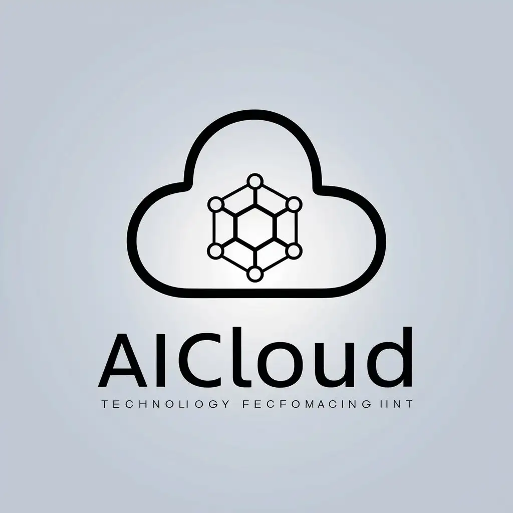 a vector logo design,with the text "AIcloud", main symbol:Technology, AI, computer,Moderate,be used in Technology industry,clear background