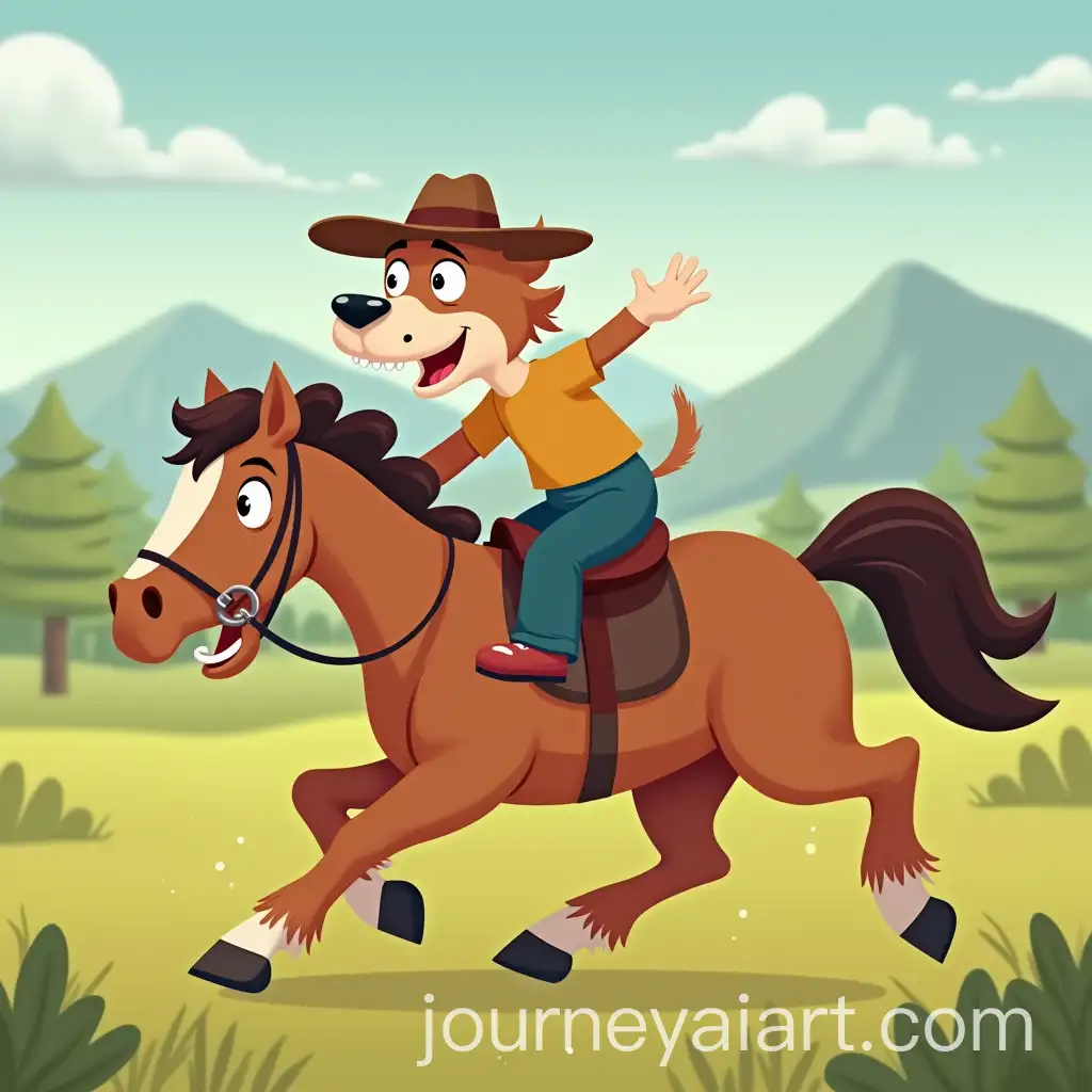 Funny-Animated-Scenes-of-a-Dog-Riding-a-Horse-for-Motivation