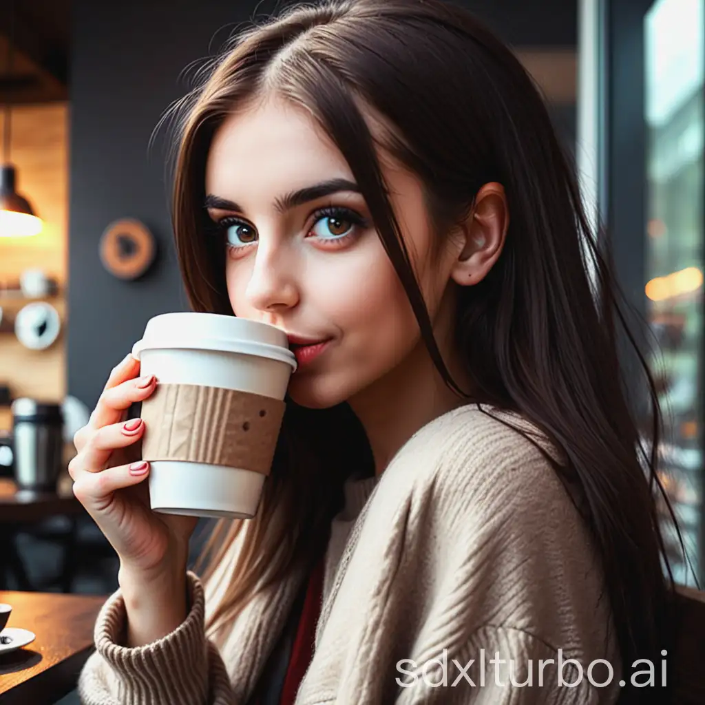 girl drink coffee