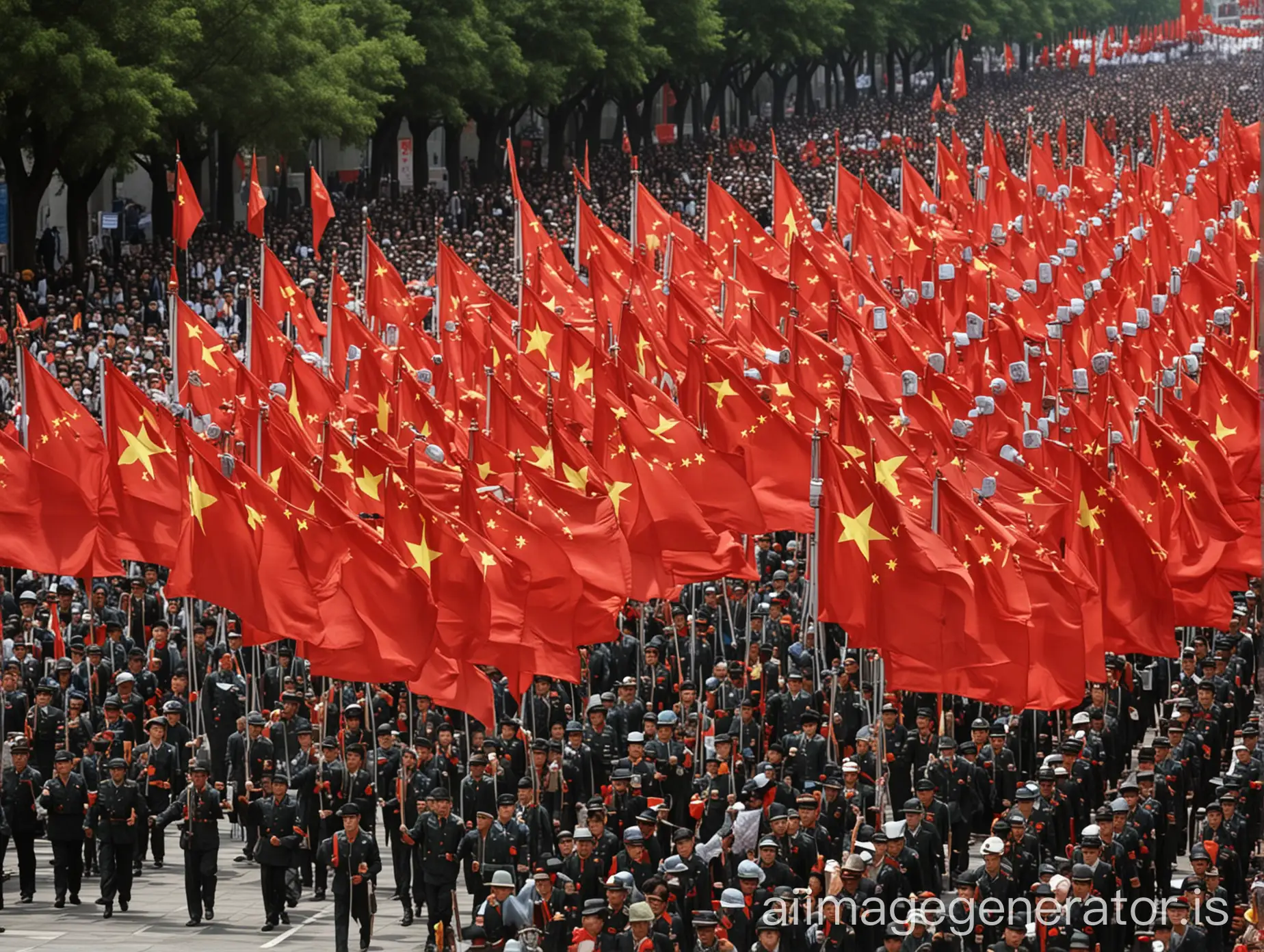 2019 celebrates the 105th anniversary of China's May Fourth Movement, with a flag