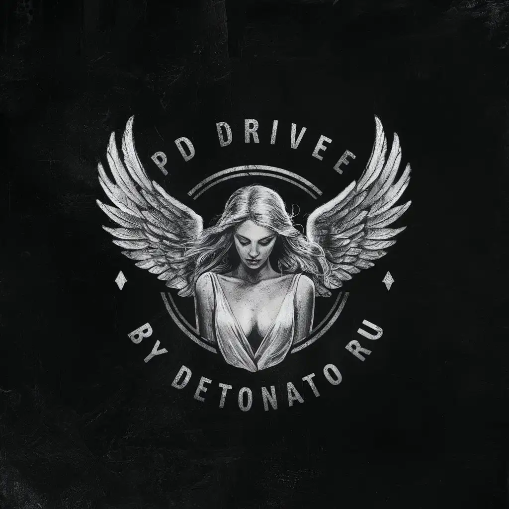 LOGO Design For PD Drive Vector Logo with Detonator Ru Angel Beauty Woman Theme