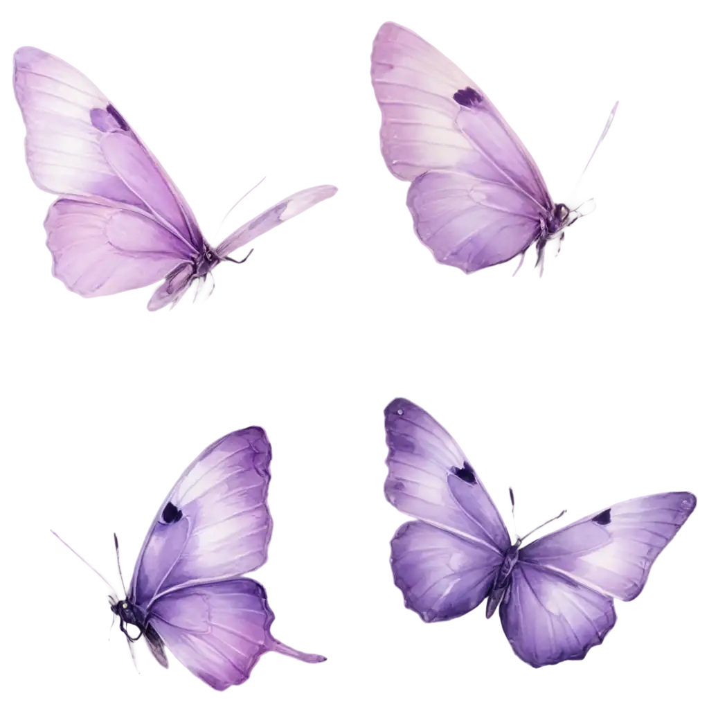 PNG-Butterfly-Watercolor-Tones-of-Lilac-Vibrant-and-HighQuality-Image-for-Versatile-Use