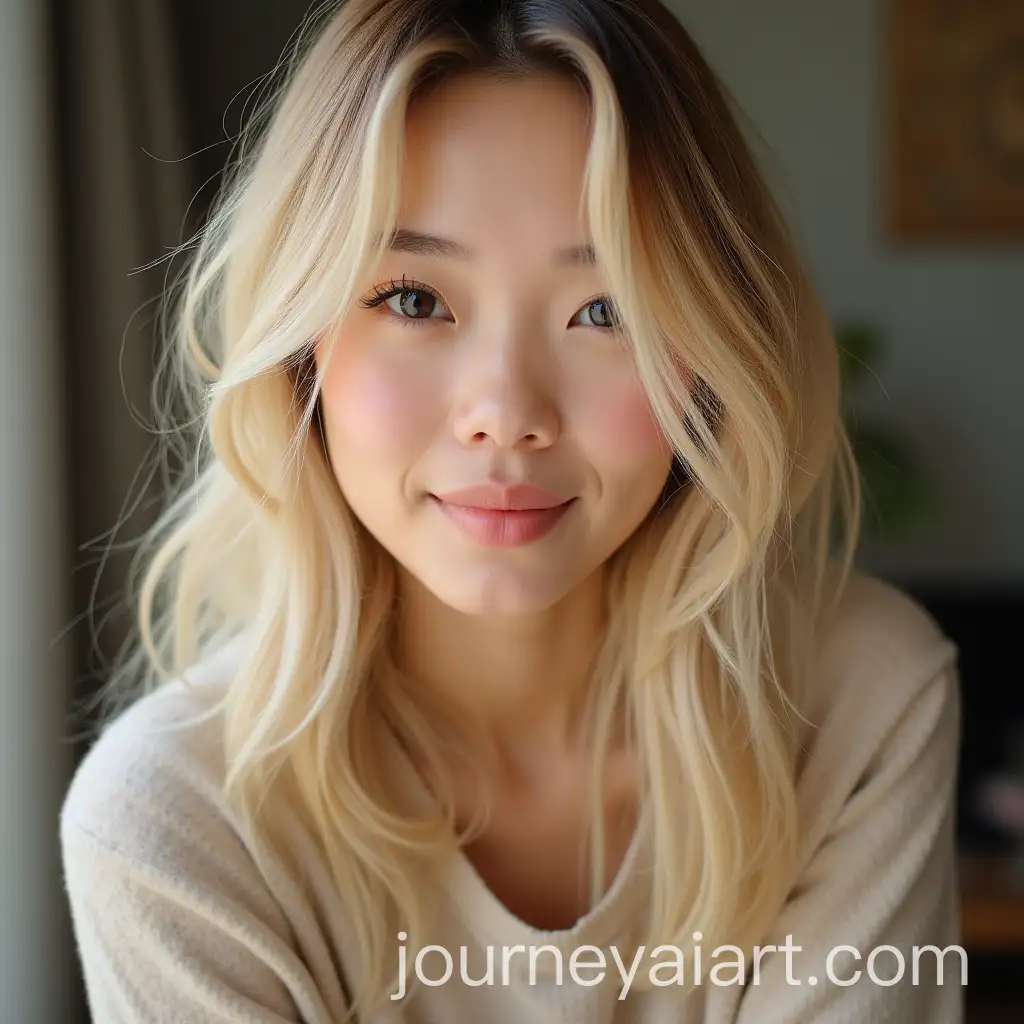 Beautiful-Asian-Girl-with-Blonde-Hair-in-Portrait