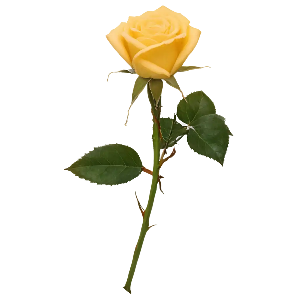 Yellow-Rose-with-Branch-PNG-Image-for-Various-Creative-Uses