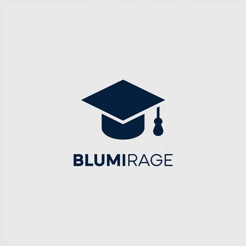 LOGO Design for bluMirage Navy Blue Graduation Cap on Dot for Education Industry