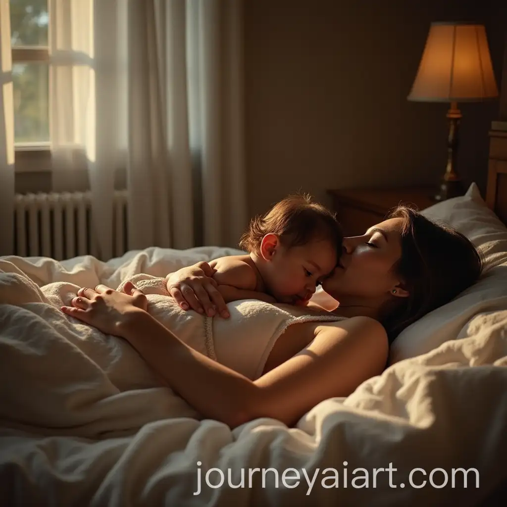 Romantic-Moment-of-Mother-and-Father-in-Cozy-Room-with-Child
