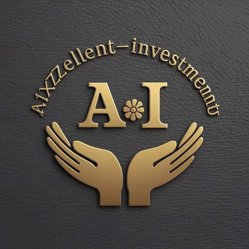 LOGO-Design-for-Aixzellent-Investment-Professional-GrayAnthracite-with-Golden-Floral-Emblem