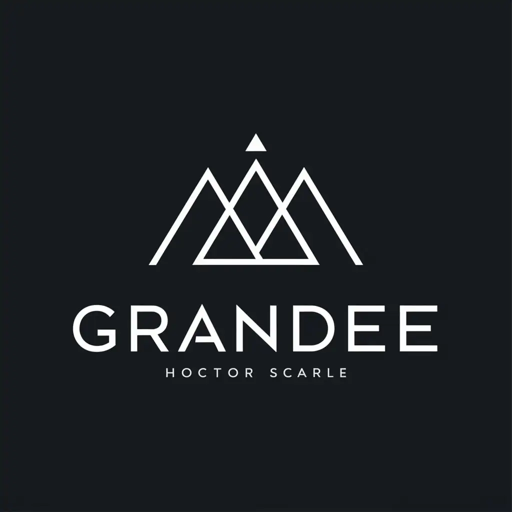 LOGO Design For Grandee Minimalistic Vector Logo with Triangles on Dark Background