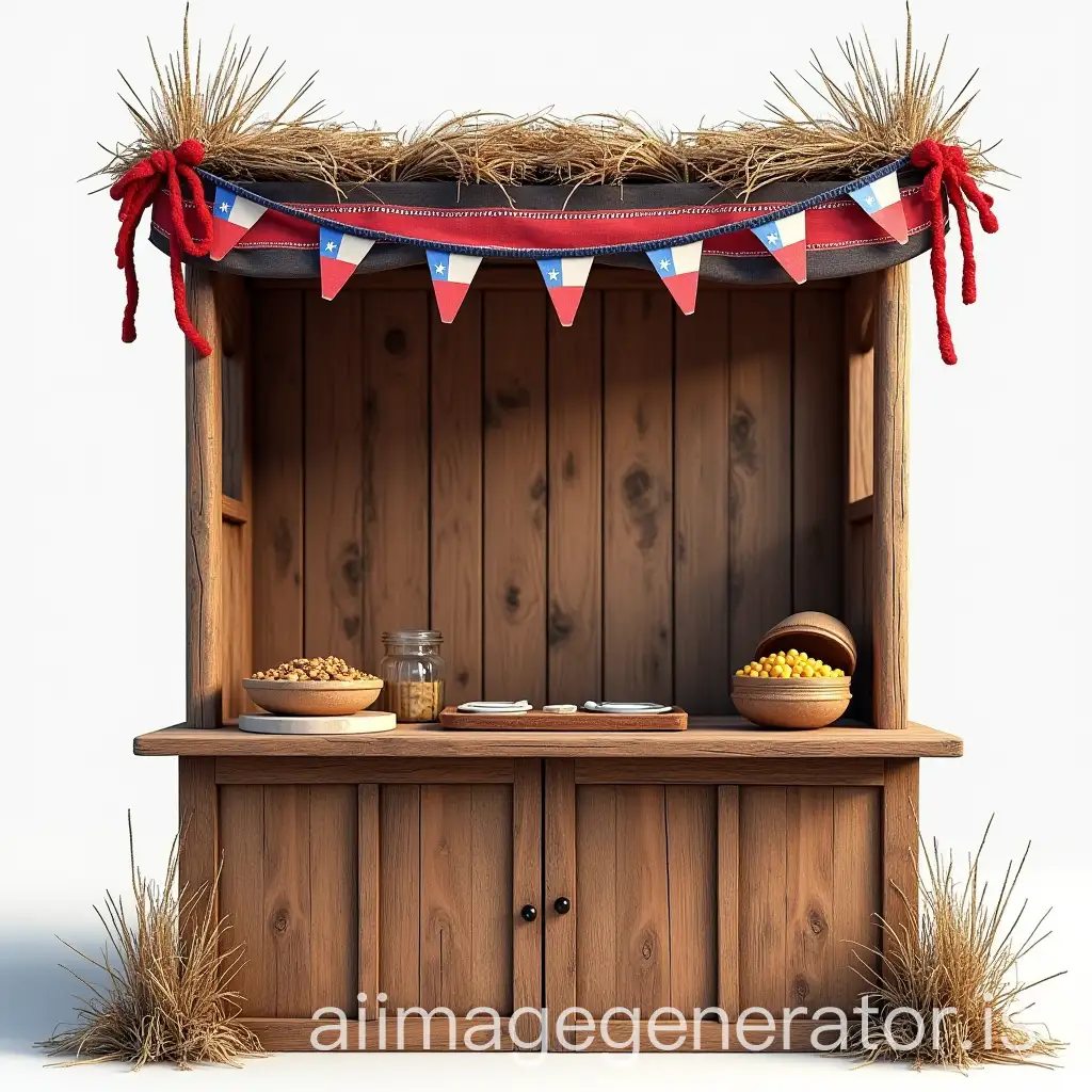 Rustic-Wooden-Stall-for-Chilean-Fiestas-Patrias-Celebration-with-Traditional-Decor