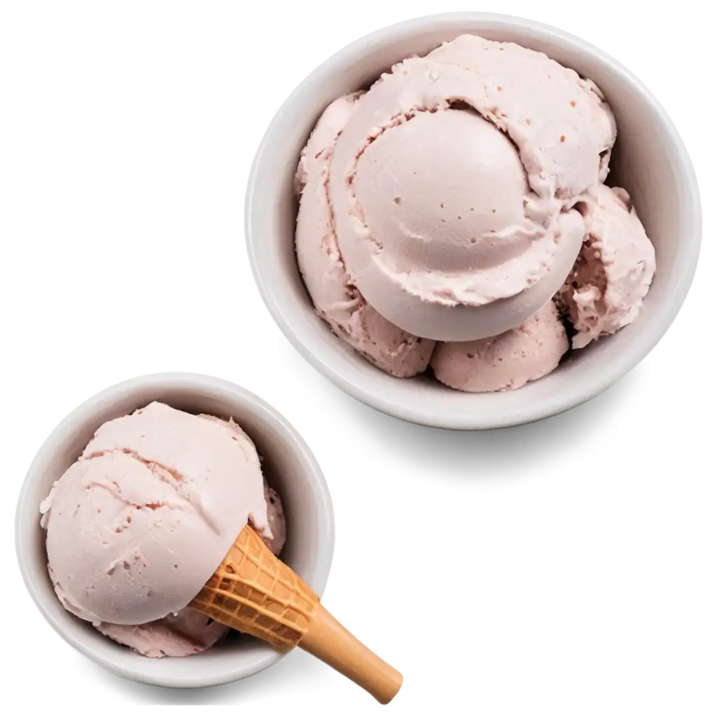 Top-View-Ice-Cream-Bowl-PNG-Image-Crisp-and-Detailed-Visual-Representation