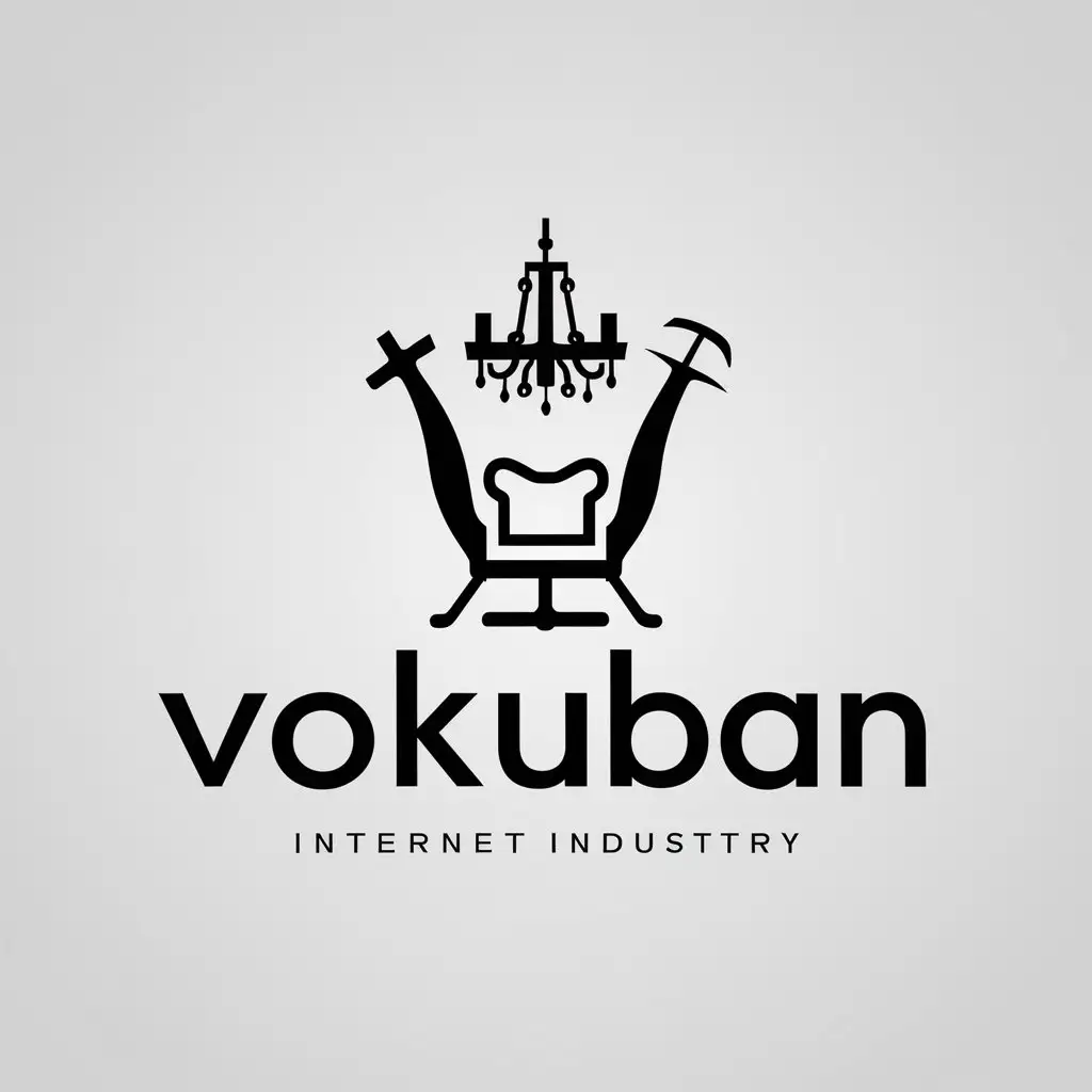 LOGO-Design-for-VoKuban-Modern-Furniture-and-Home-Products-with-Chandelier-Symbol-for-the-Internet-Industry