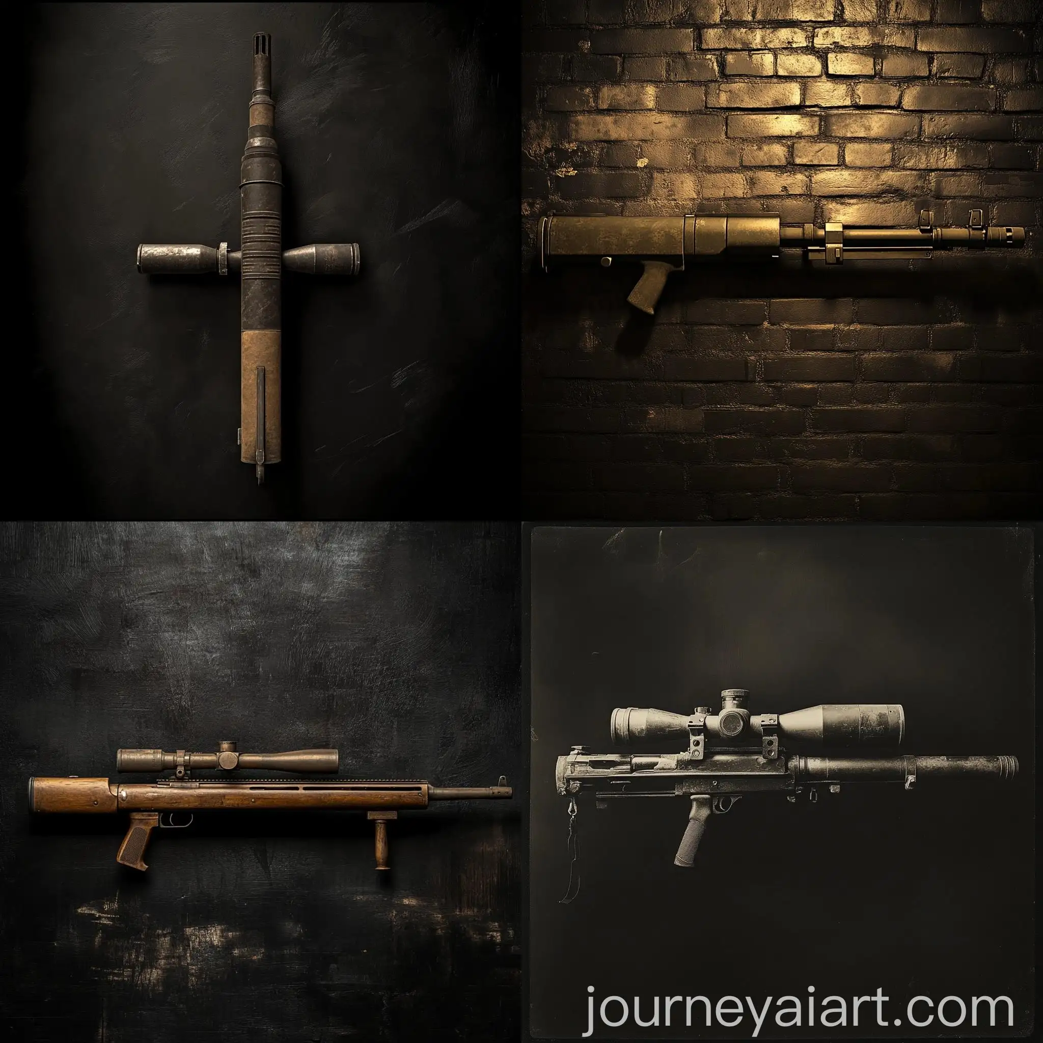 Vintage-RPG7-in-1960s-Sepia-Tone-on-Black-Wall