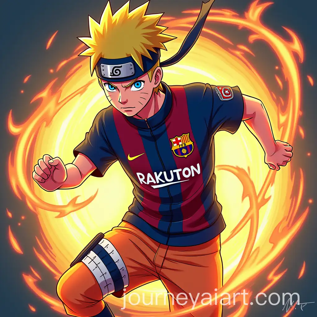 Naruto-Uzumaki-in-Barcelona-Soccer-Jersey-with-Chakra-Energy-Burst