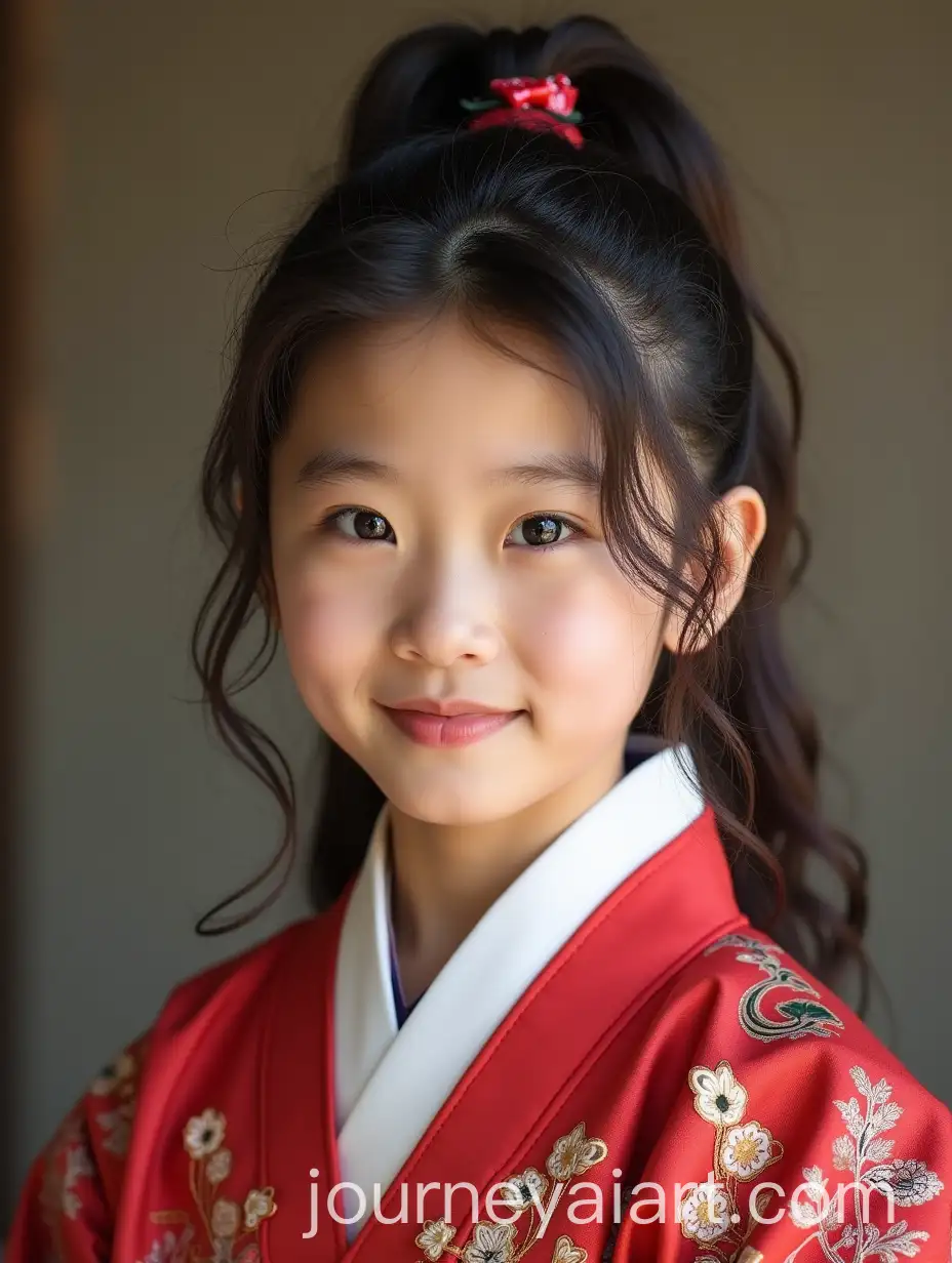 13YearOld-Korean-Girl-in-Traditional-Attire-with-Curls-and-Ponytail
