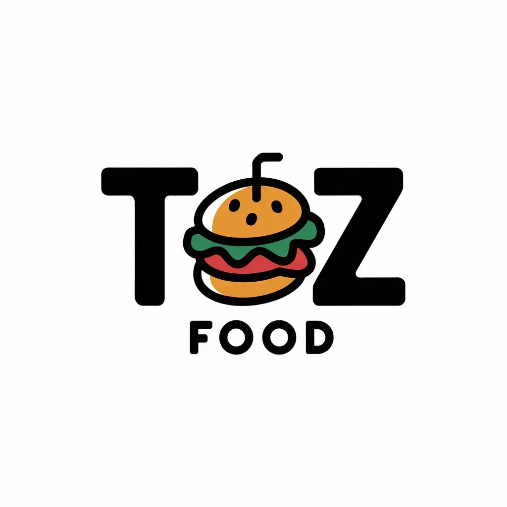 a vector logo design,with the text "TOZ FOOD", main symbol:Sandwich,Moderate,be used in Restaurant industry,clear background