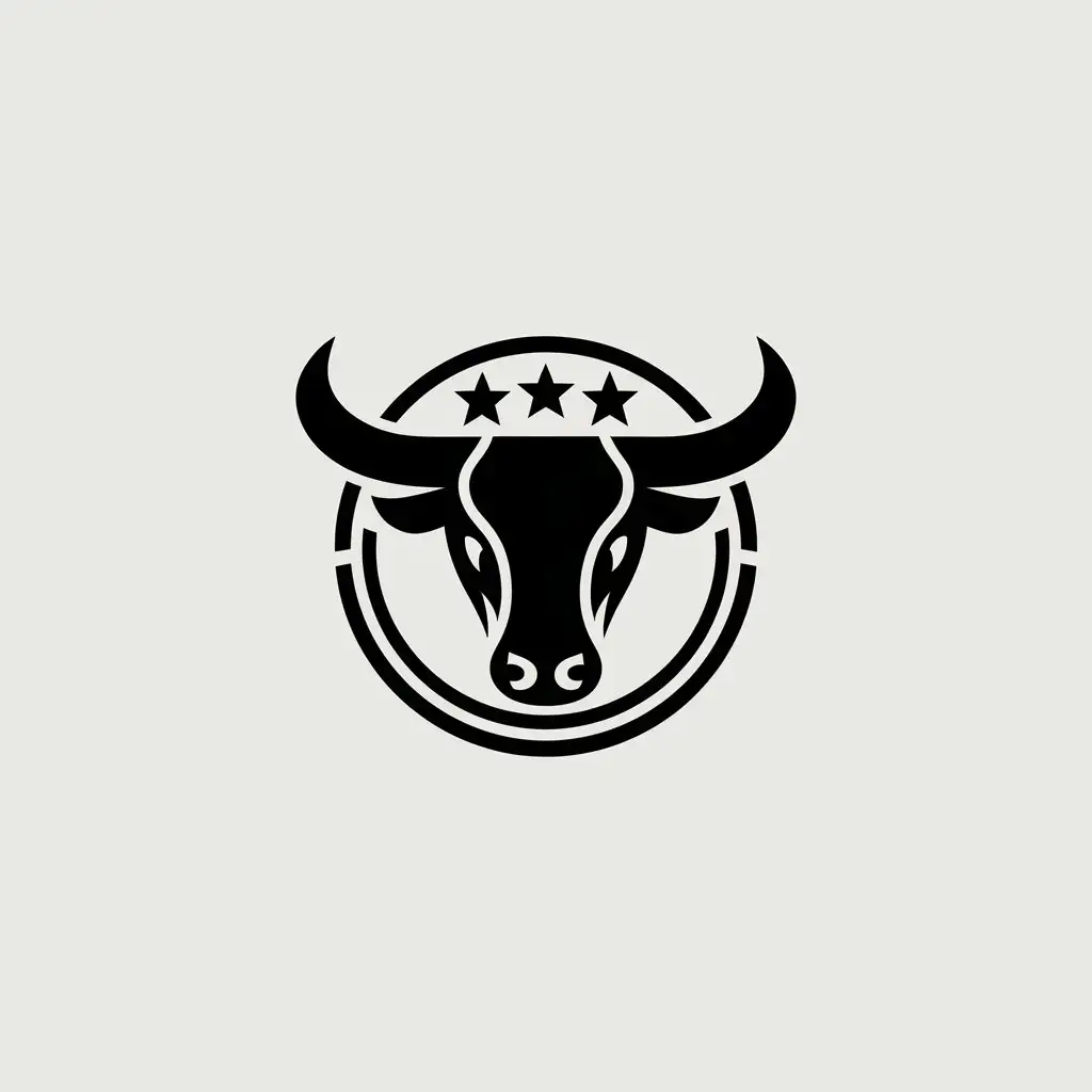 LOGO Design for LD Taurus Bull Head with Eight on Forehead in Circular Style