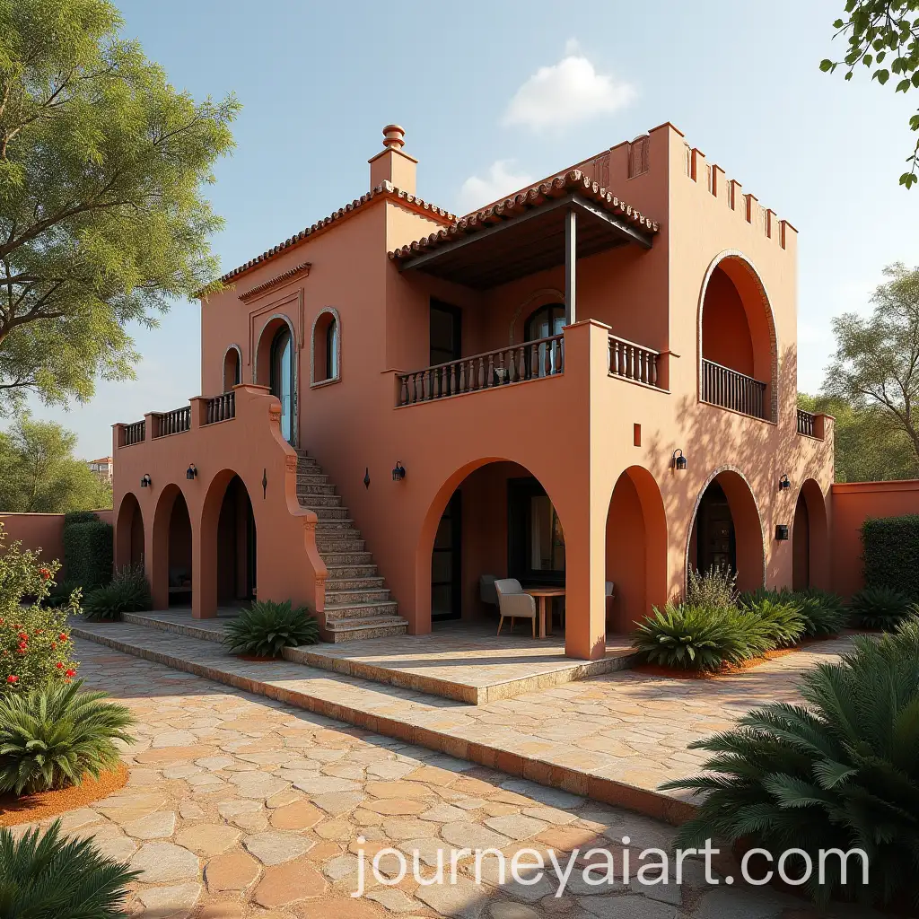 Moroccan-Farmhouse-with-Rooftop-Terrace-and-InwardFacing-Stairs