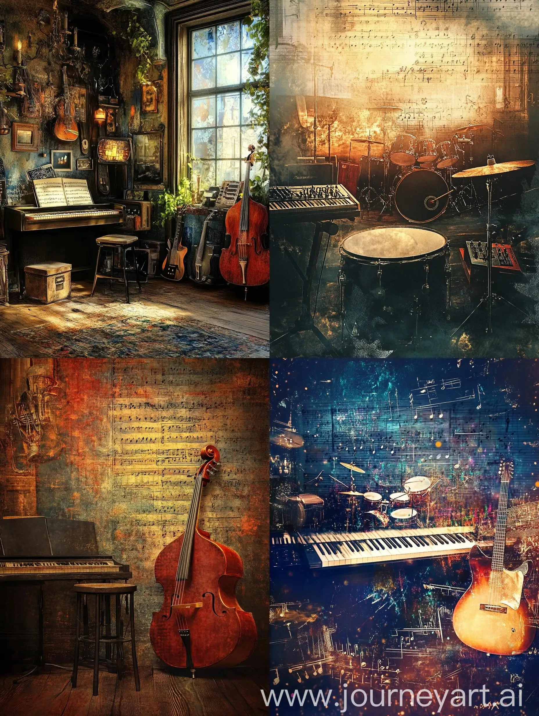 Musical-Studio-with-Instruments-and-Beautiful-Background