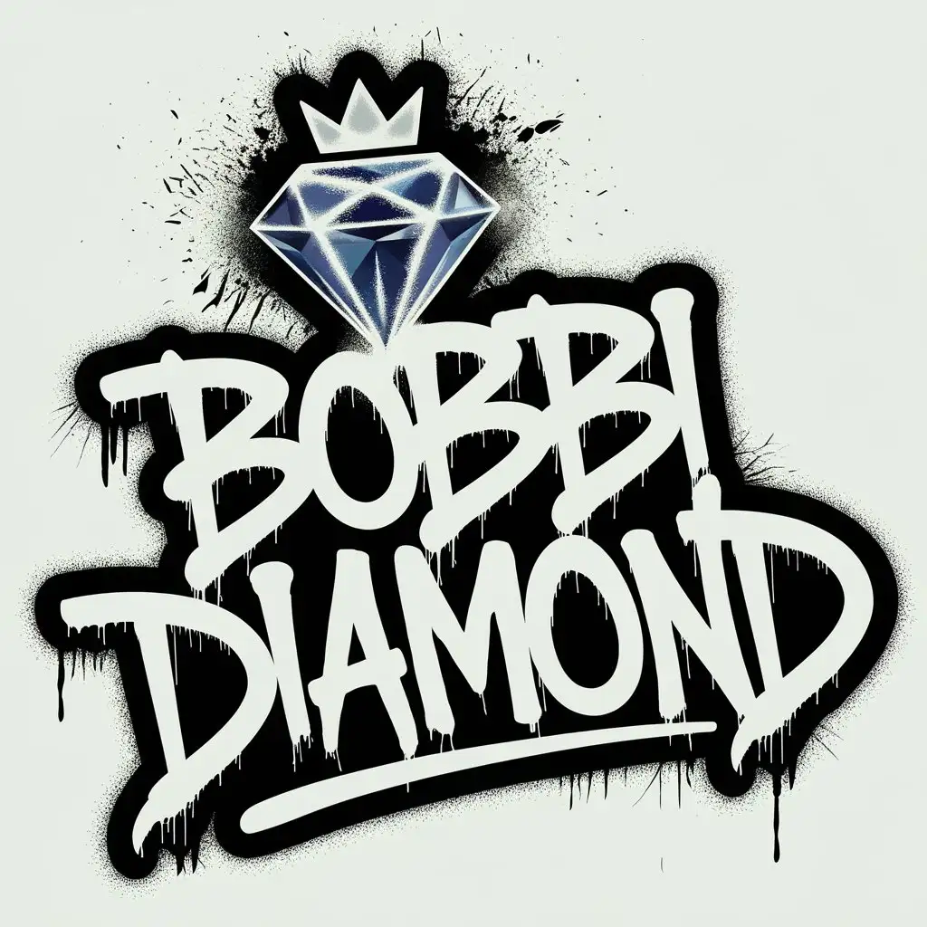 Feminine-Punk-Graffiti-Logo-for-Indie-Wrestler-Bobbi-Diamond-with-Crown-and-Diamond-Design