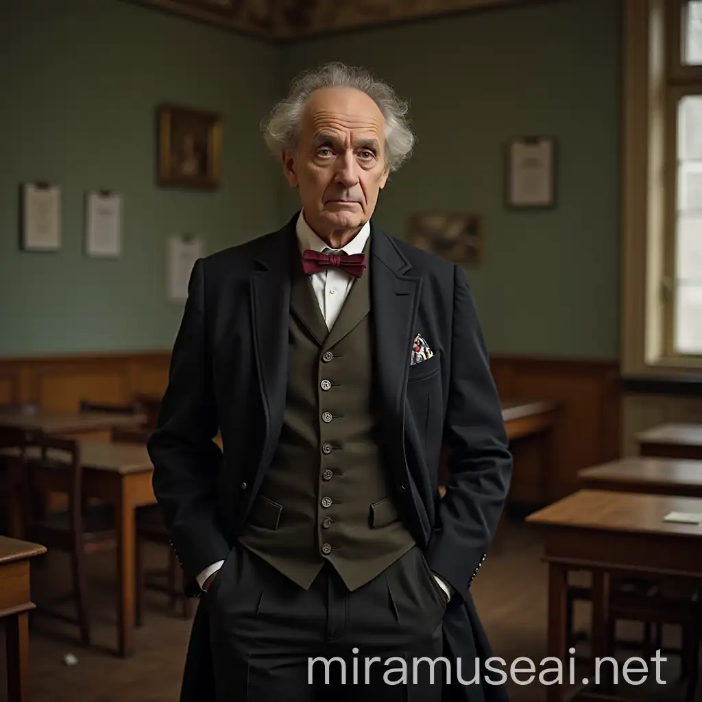 1920s Classroom Scene with Tolkien in Period Attire