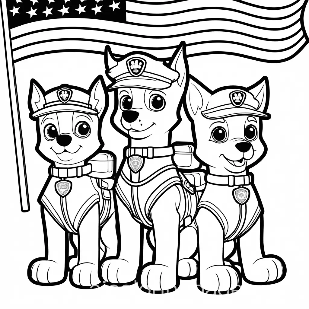 Paw-Patrol-Chase-and-Marshall-Coloring-Page-for-Patriot-Day